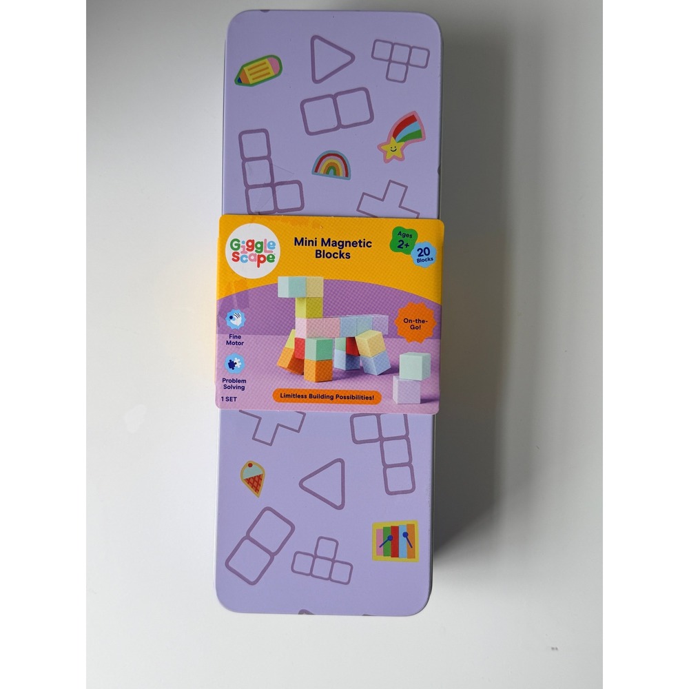 Giggle Scape Magnetic Blocks 20pc Mini‎ Building Set Purple Toddler NEW